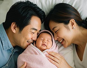 新生儿的第一张全家福