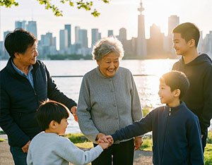 祖孙三代的温馨合影